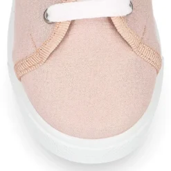 Zapatilla niñas con cordones en LONA METALIZADA.