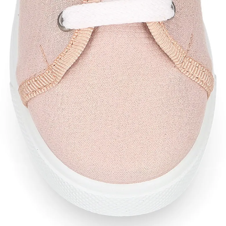 Zapatilla niñas con cordones en LONA METALIZADA.