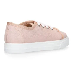 Zapatilla niñas con cordones en LONA METALIZADA.