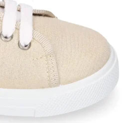 Zapatilla niñas con cordones en LONA METALIZADA.