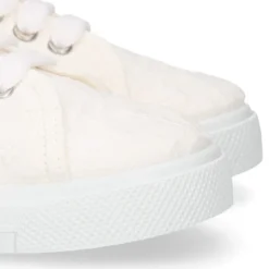 Zapatilla niñas en lona algodón en color blanco con BORDADOS.