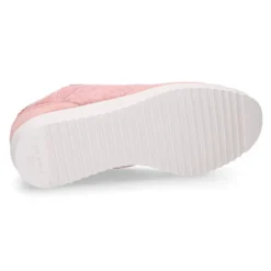 Zapatilla niña tipo tenis con cordones en lona punto con piel serraje.