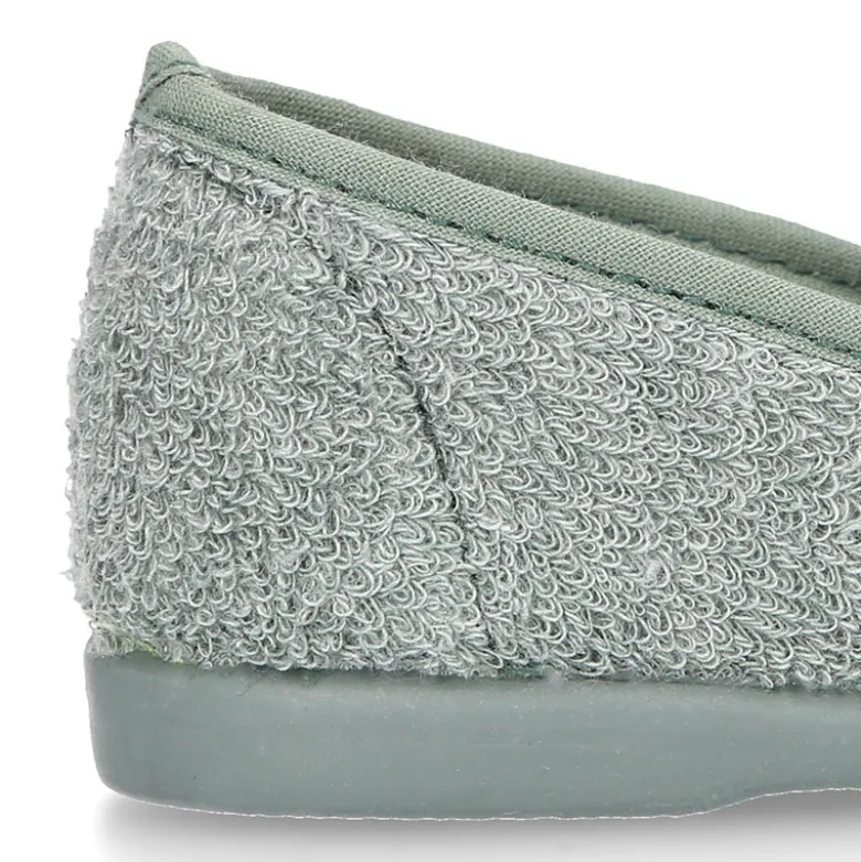 Zapatilla niño casa tipo KUNG FU con elásticos en toalla ECOLÓGICA.