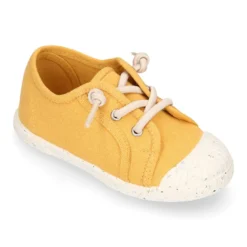 Zapatilla niño con puntera y cordones elásticos en lona algodón RECICLADO..