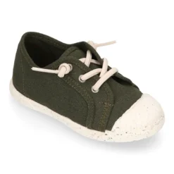 Zapatilla niño con puntera y cordones elásticos en lona algodón RECICLADO..