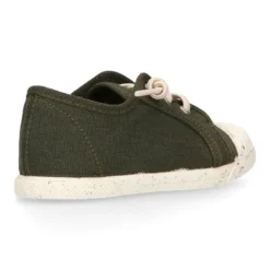 Zapatilla niño con puntera y cordones elásticos en lona algodón RECICLADO..