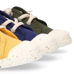 Zapatilla niño con puntera y cordones elásticos en lona algodón RECICLADO..