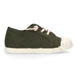 Zapatilla niño con puntera y cordones elásticos en lona algodón RECICLADO..
