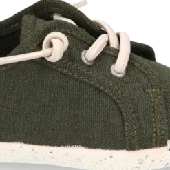 Zapatilla niño con puntera y cordones elásticos en lona algodón RECICLADO..