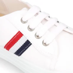 Zapatilla niños con cordones en lona algodón con diseño BANDERA.