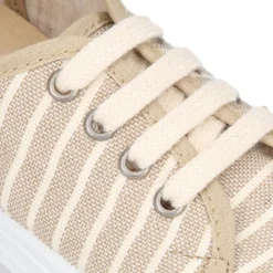 Zapatilla niños con cordones en lona algodón con RAYAS.