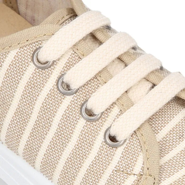 Zapatilla niños con cordones en lona algodón con RAYAS.