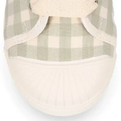 Zapatilla niños con cordones lazo y puntera en VICHY.