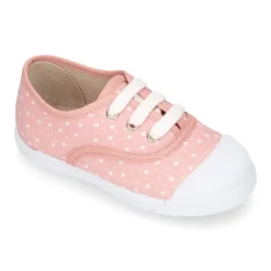 Zapatilla niños con cordones y puntera en lona con ESTRELLAS.