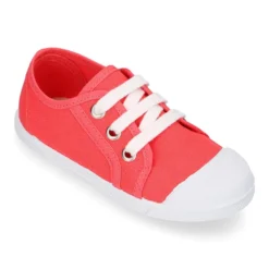 Zapatilla niños con cordones y puntera en lona ALGODÓN.