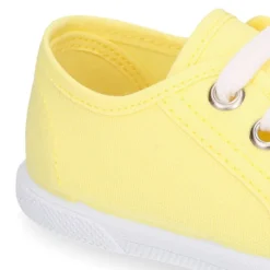 Zapatilla niños con cordones y puntera en lona ALGODÓN.