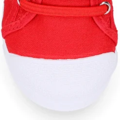 Zapatilla niños con puntera y cordones elásticos en lona algodón.