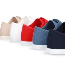 Zapatilla niños con puntera y sin cordones en lona algodón.