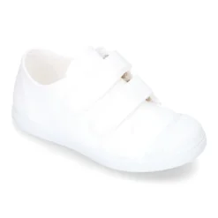 Zapatilla niños con puntera y sin cordones en lona algodón.