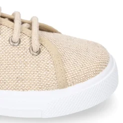 Zapatilla niños en LINO para vestir con cordones.