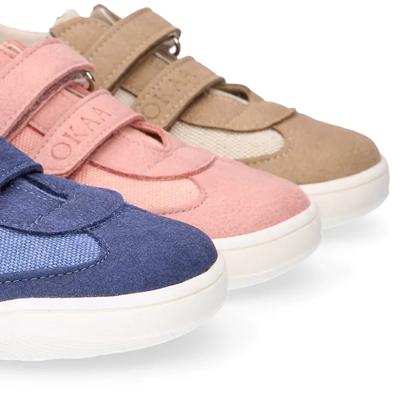 Zapatilla niños en lona canvas respetuoso de Okaa Flex casual.