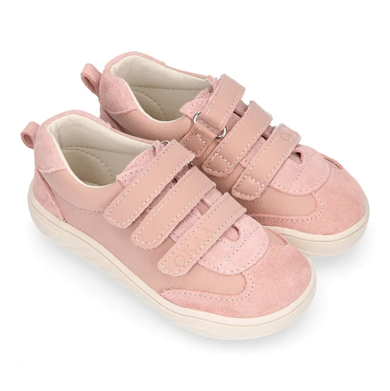 Zapatilla niños en piel modelo respetuoso Okaa Flex casual.