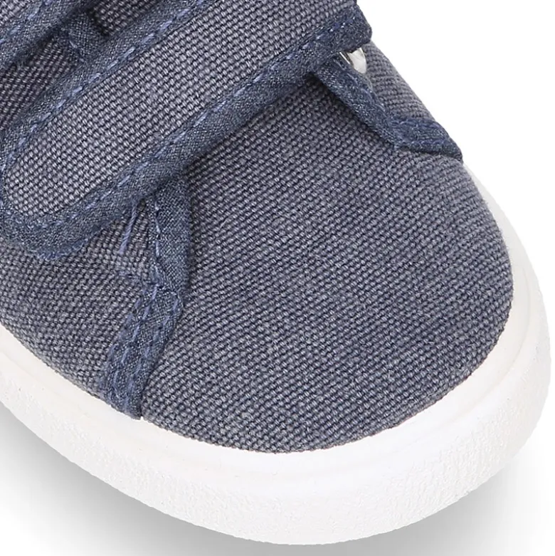 Zapatilla niño sin cordones en lona algodón LAVADA.