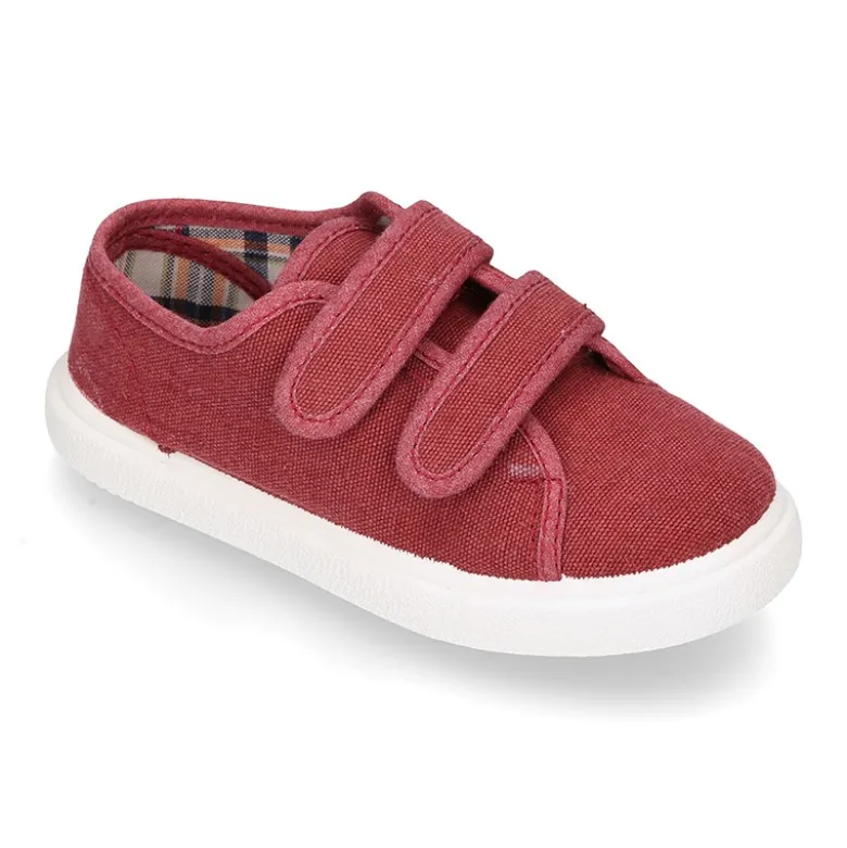 Zapatilla niño sin cordones en lona algodón LAVADA.