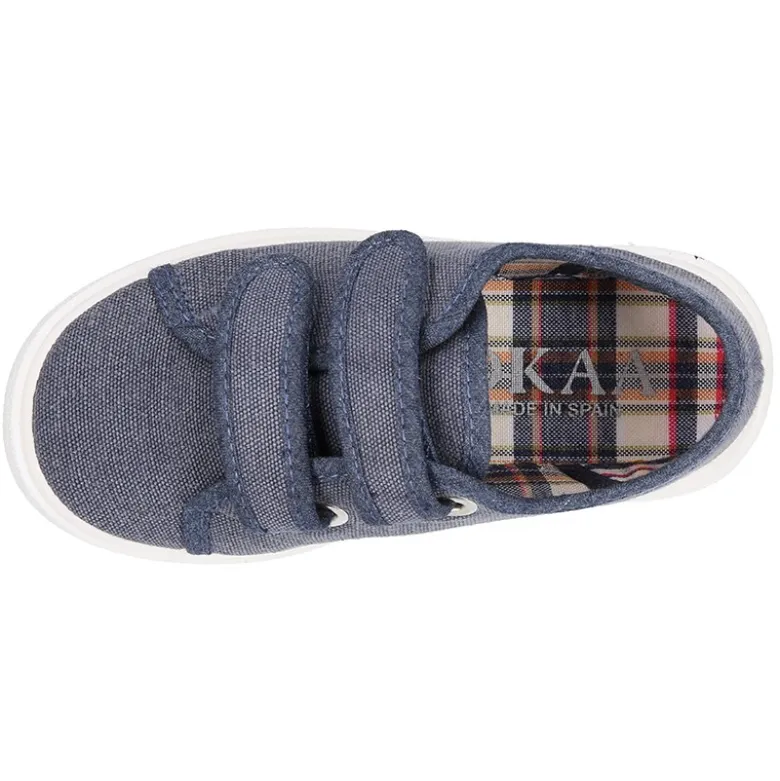 Zapatilla niño sin cordones en lona algodón LAVADA.