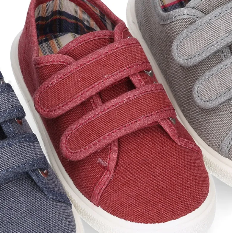 Zapatilla niño sin cordones en lona algodón LAVADA.