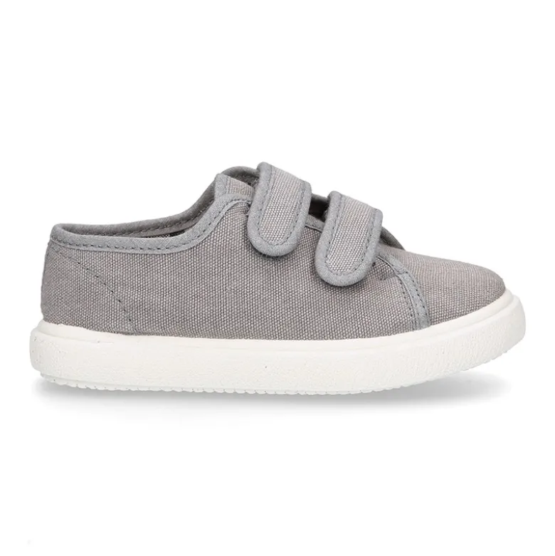 Zapatilla niño sin cordones en lona algodón LAVADA.