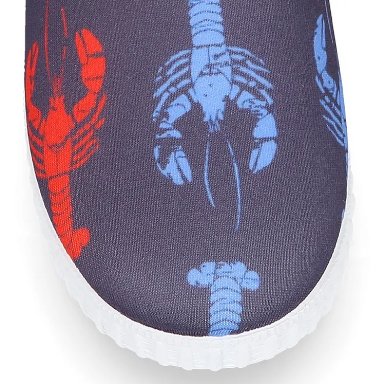 Zapatilla niños NEOPRENO con diseño con LANGOSTAS para playa y piscina.