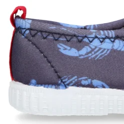 Zapatilla niños NEOPRENO con diseño con LANGOSTAS para playa y piscina.