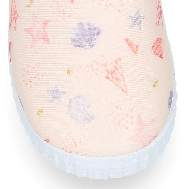 Zapatilla niños NEOPRENO con diseño con CONCHAS para playa y piscina.
