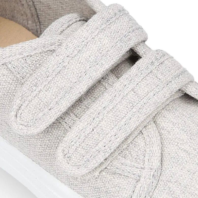 Zapatilla niños sin cordones en lona ALGODÓN RECY para vestir.