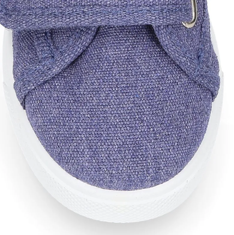 Zapatilla niños sin cordones en lona ALGODÓN RECY para vestir.