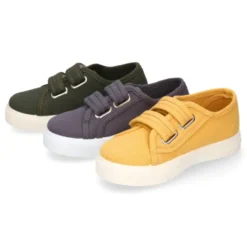 Zapatilla niños sin cordones en lona ALGODÓN RECY en colores de moda.