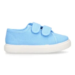 Zapatilla niños sin cordones en lona piqué algodón.