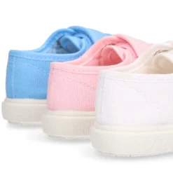 Zapatilla niños sin cordones en lona piqué algodón.
