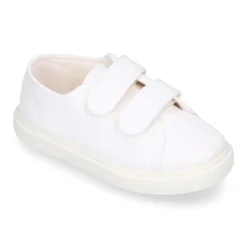 Zapatilla niños sin cordones en lona piqué algodón.