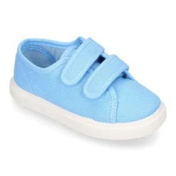 Zapatilla niños sin cordones en lona piqué algodón.