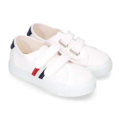 Zapatilla niños sin cordones en lona algodón con diseño BANDERA.