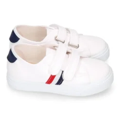 Zapatilla niños sin cordones en lona algodón con diseño BANDERA.
