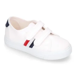 Zapatilla niños sin cordones en lona algodón con diseño BANDERA.