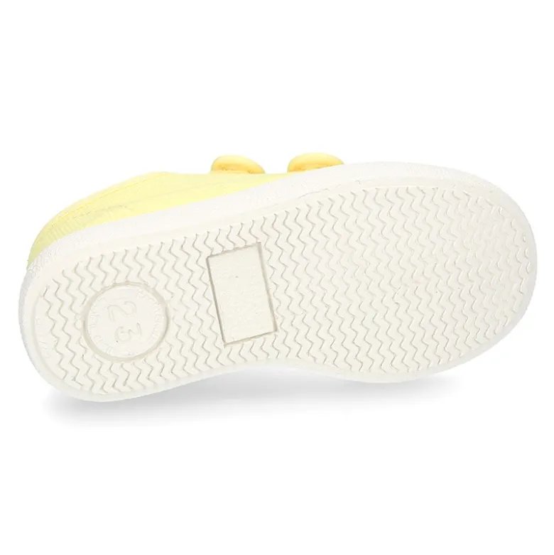 Zapatilla niños sin cordones en lona algodón LIMÓN.