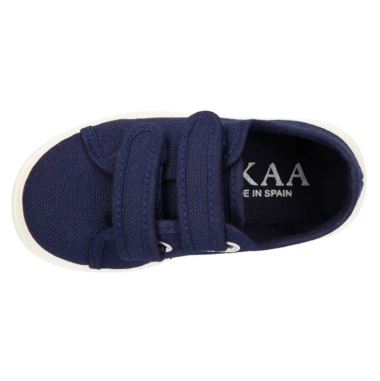 Zapatilla niños sin cordones en lona algodón MARINO.