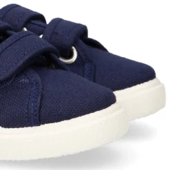 Zapatilla niños sin cordones en lona algodón MARINO.