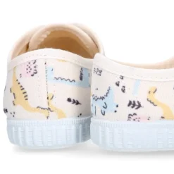 Zapatilla niños tipo Bamba con cordones en lona con DINOSAURIOS.