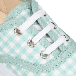 Zapatilla niños tipo Bamba con cordones en lona VICHY MENTA.