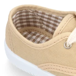 Zapatilla niños tipo bamba en lona con cordones VICHY.